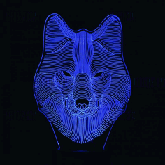 Wolf 3d Led Night Light Free Vector File