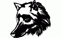 Wolf Head Silhouette Free DXF File
