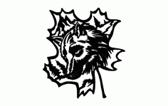 Wolf Oak Leaf Free DXF File