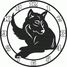 Wolf Wall Clock Free DXF File