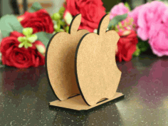 Wood Apple Napkin Holder Laser Cutting Free DXF File, Free Vectors File