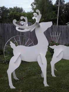 Wood Reindeer Christmas Yard Art Lawn Decoration Laser Cut Free Vector File