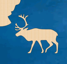 Wood Reindeer Cutout Reindeer Shape Laser Cut Free Vector File, Free Vectors File