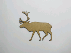 Wood Reindeer Cutout Reindeer Shape Laser Cut Free DXF File