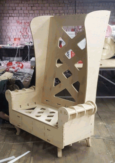 Wood Throne Chair High Back Sofa Chair Laser Cut Template Free Vector File