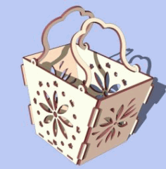 Wooden Basket For Laser Cut Free DXF File