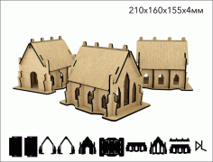 Wooden Cathedral 3d Model 4mm For Laser Cut Free Vector File