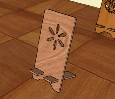 Wooden Cell Phone Stand Flower Holiday Decoration Laser Cut Free DXF File