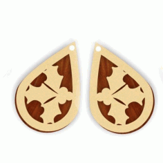 Wooden Christmas Earring Wooden Jewelry Template Laser Cut Free Vector File, Free Vectors File