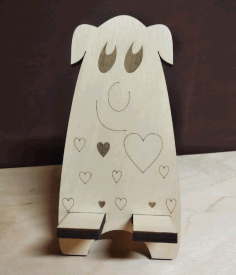 Wooden Cute Cell Phone Stand For Laser Cutting Free Vector File