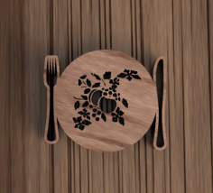 Wooden Decorative Placemat For Laser Cut Free Vector File