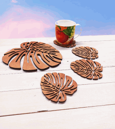 Wooden Decorative Tea Coaster For Laser Cut Free Vector File