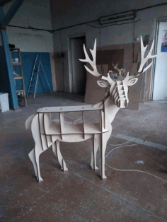 Wooden Deer Table Storage Book Shelf Furniture Laser Cut Template Free Vector File