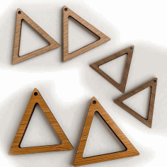 Wooden Earrings Triangle Shape Jewelry Template Laser Cut Free Vector File