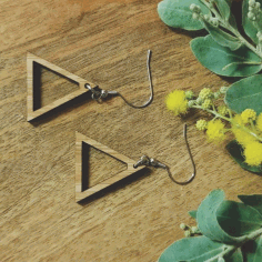 Wooden Earrings Triangle Shape Jewelry Template Laser Cut Free DXF File