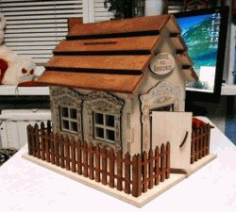 Wooden House Model For Laser Cut Cnc Free DXF File