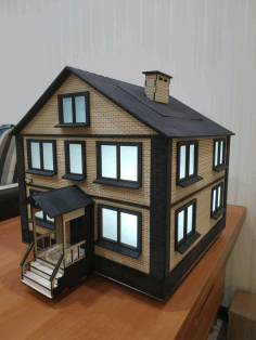 Wooden House Model Laser Cut Free Vector File