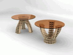 Wooden Laser Cut Table Base Pair Free DXF File