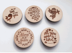 Wooden Magnets Laser Engraved For Laser Cut Free Vector File