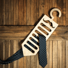 Wooden Moustache Tie Hanger For Laser Cut Free Vector File