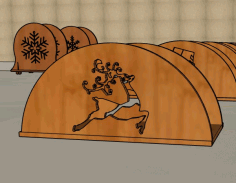 Wooden Napkin Holder Christmas Deer Decorations Laser Cut Free DXF File, Free Vectors File