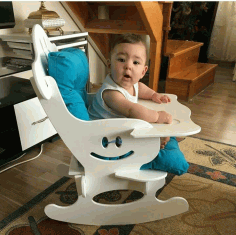Wooden Rocker Chair For Children Free DXF File
