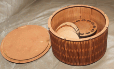 Wooden Round Box 3mm Mdf 150 Diameter For Laser Cutting Free Vector File