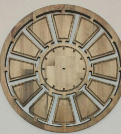 Wooden Round Clock Template For Laser Cut Free Vector File