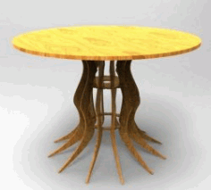 Wooden Round Dining Table For Laser Cut Cnc Free DXF File