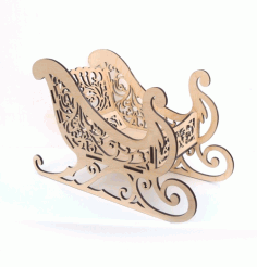 Wooden Santa Sleigh Christmas Decorations Laser Cut Free Vector File