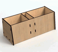 Wooden Simple Desk Organizer Storage Box 3mm For Laser Cut Free Vector File