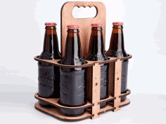 Wooden Six Pack Holder For Laser Cut Free Vector File