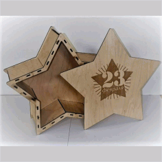 Wooden Star Gift Box Free Vector File, Free Vectors File