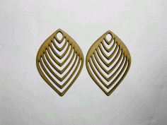 Wooden Teardrop Earrings Laser Cut Free DXF File