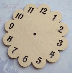 Wooden Unfinished Blank Wall Clock For Laser Cut Free Vector File