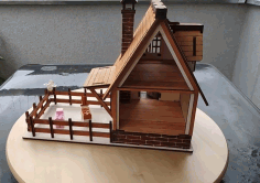 Wooden Village House Free DXF File