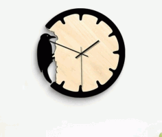Woodpecker Style Walls Clock Free Vector File
