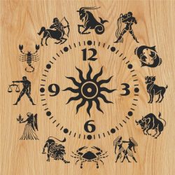 12 Zodiac Clock For Laser Cut Plasma Free Vector File