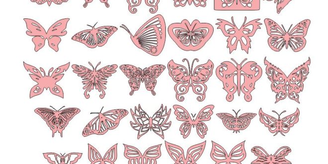 2d Pack Butterfly Ornaments Decor For Laser Cutting Free DXF File