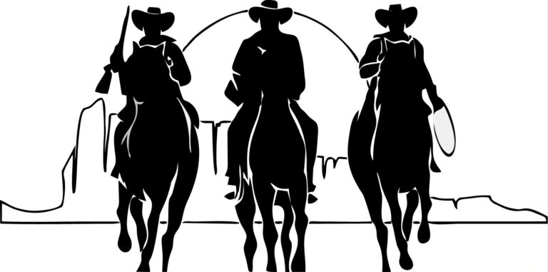 3 Cowboys For Laser Cut Free Vector File