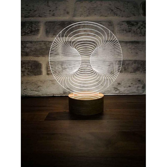 3d Illusion Led Lamp Free DXF File