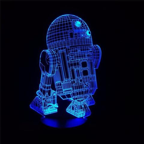 3d Illusion Led Robot Night Light Free Vector File