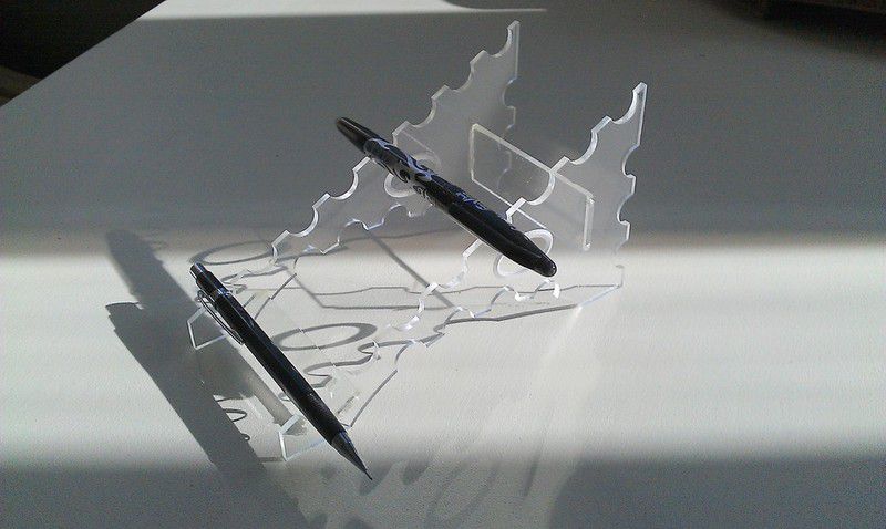 8 Slot Pen Display Rack Laser Cut Free DXF File