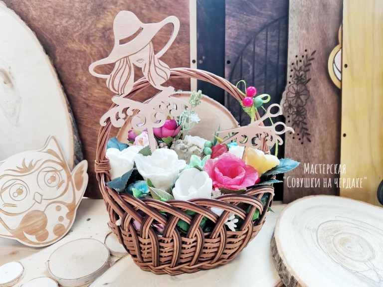 A Symbolic Soap Bouquet With Toppers To Celebrate An Interesting Holiday For Laser Cutting Free Vector File