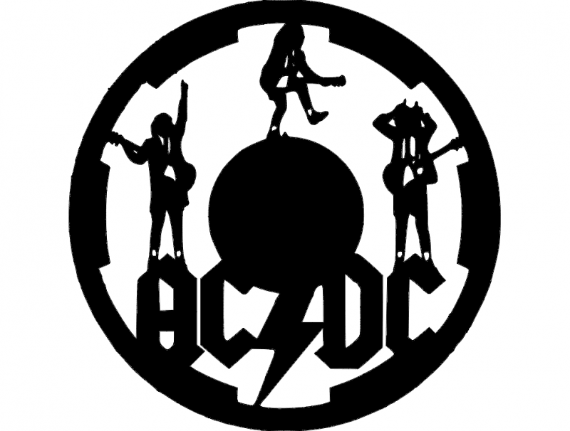 Acdc Clock Free DXF File
