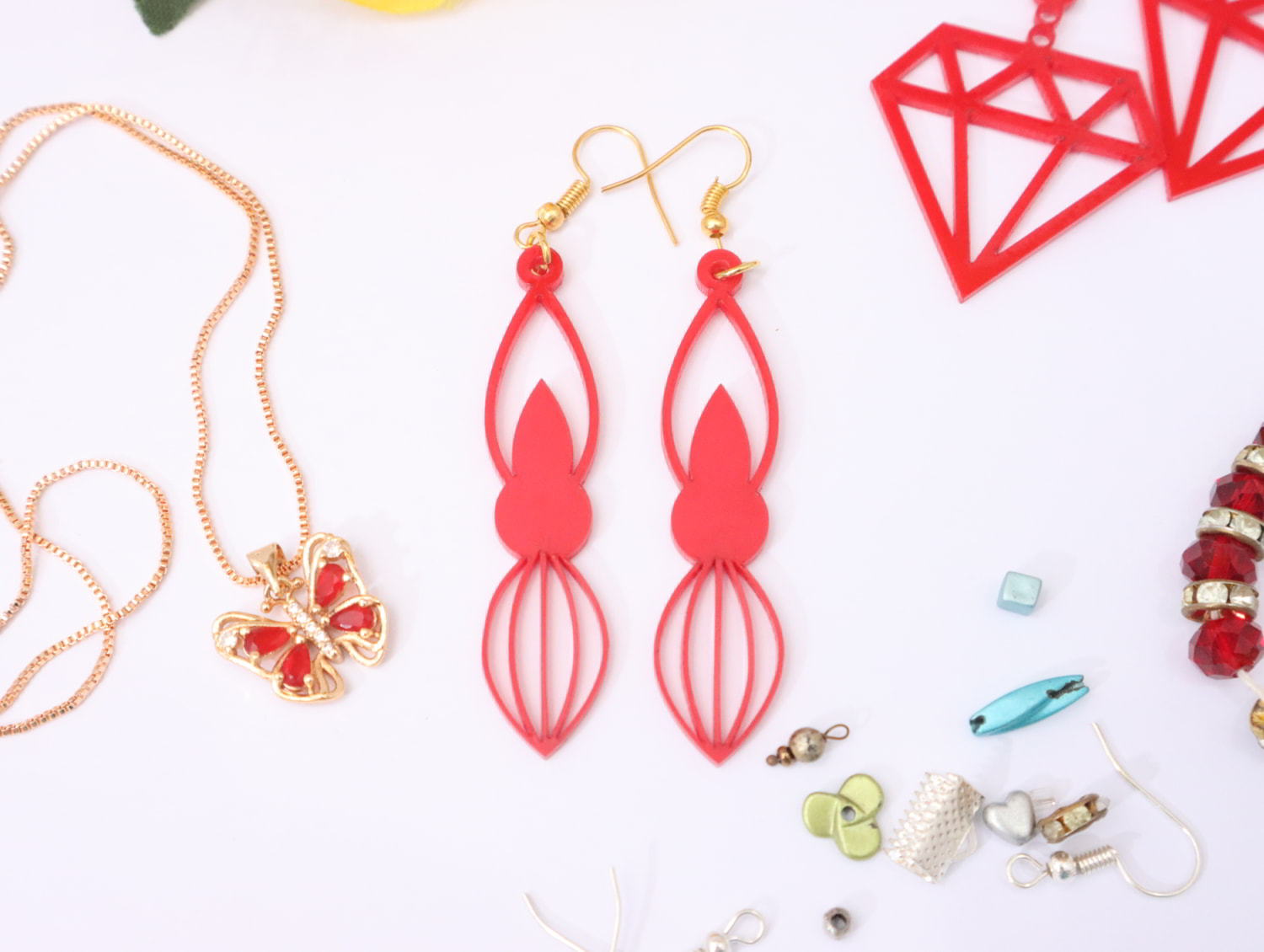 Acrylic Dangle Earrings Laser Cut Free DXF File