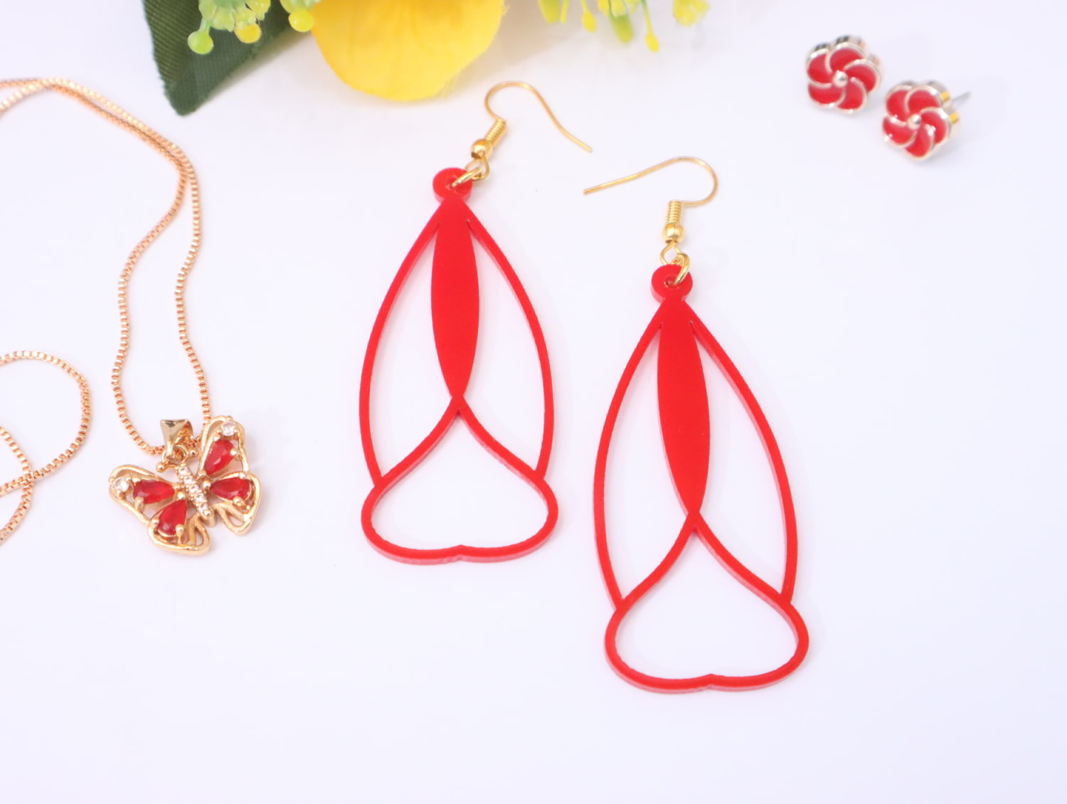 Acrylic Jewelry Drop Earrings Laser Cut Free Vector File