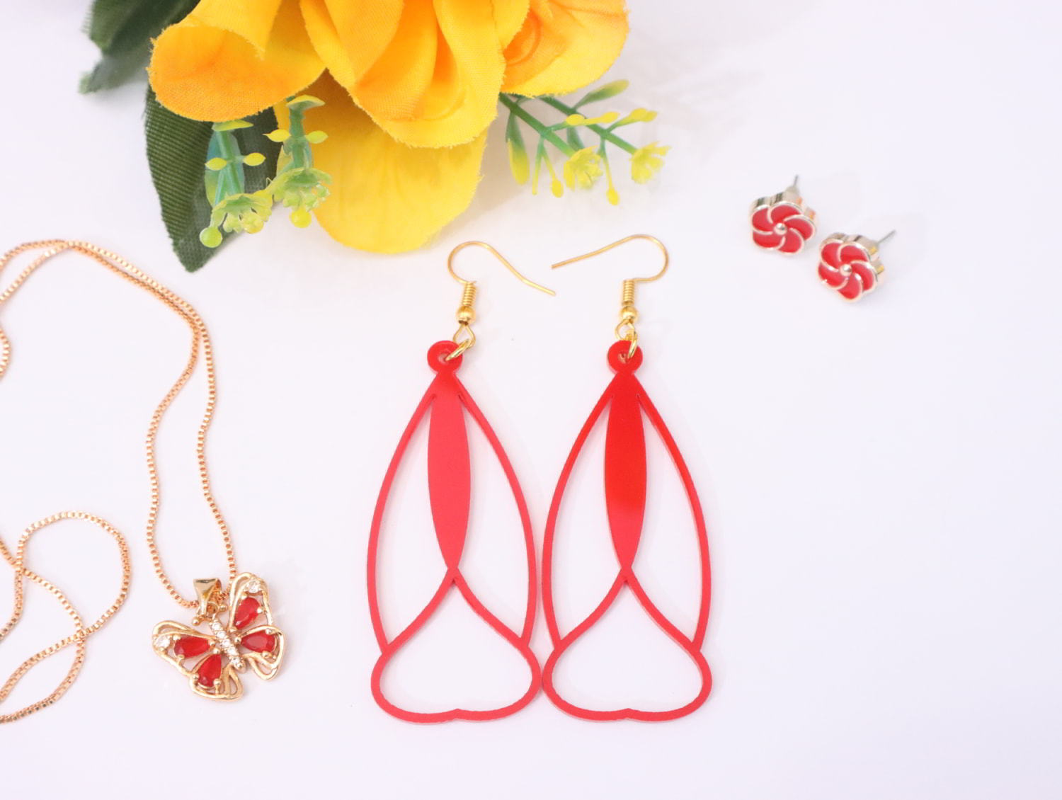 Acrylic Jewelry Drop Earrings Laser Cut Free DXF File