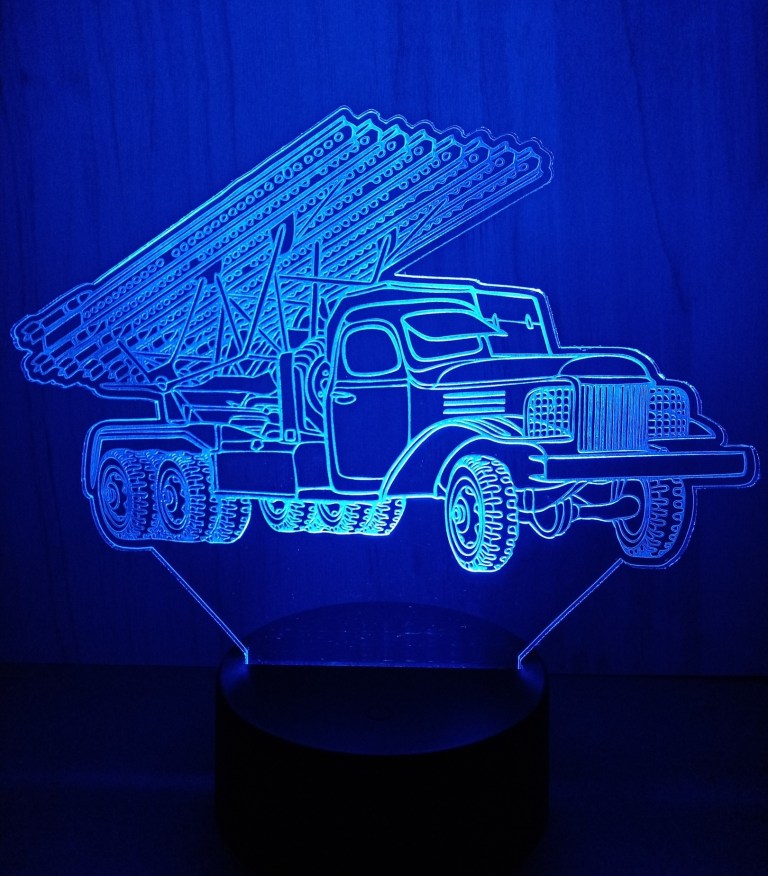 Acrylic Led Lamp Multi Barrel Rocket Launcher For Laser Cutting Free Vector File