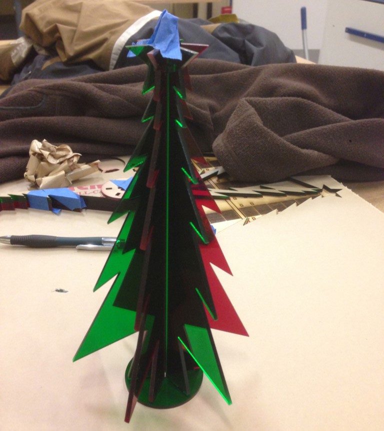 Acrylic Tabletop Christmas Tree Laser Cut Free DXF File